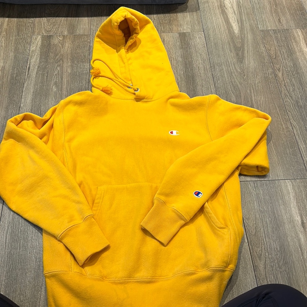 Yellow Champion hoodie